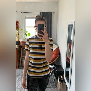 HUF mens striped short sleeve tee shirt